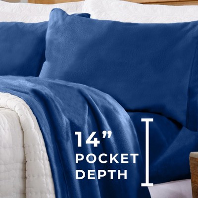 Navy Queen Extra Plush Fleece Sheet Set