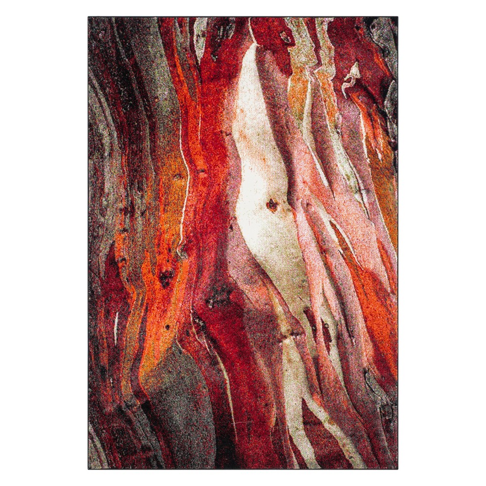 4'x6' Tie Dye Design Area Rug Red - Safavieh