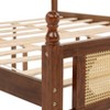 Kumasinova Rustic Pine Wood Bed Frame with Rattan Headboard&Footboard,Central-Enhanced Platform Bed,No Box Required,500lbs Max,King Size - 4 of 4