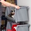 IRIS USA Stackable Storage Bins Open Front, Heavy Duty Garage Organization, Gray - 2 of 3