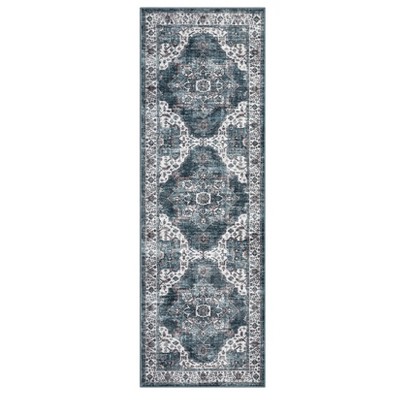 Washable Vintage Printed Rug Non Slip Low Pile Rug Soft Throw Floor Cover Foldable Indoor Carpet for Living Room Bedroom Playroom Nursery