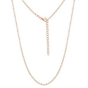Links of Italy Sterling Silver Diamond-Cut Rolo Chain - Rose Gold Plated - Rose - 16+2 Inch - 1 of 3