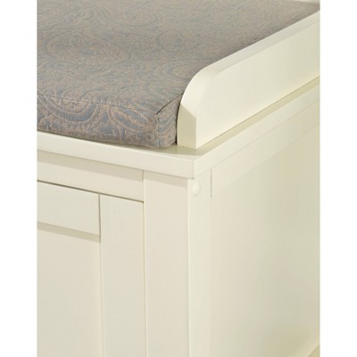 Lakeville 48" White Solid Wood Storage Bench with Cushion
