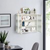 FONTOI 27.56" Glass Doors Modern Two-door Wall Cabinet with Three-tier Storage for Entryway Living Room Bathroom, White, 9.06"*23.62"*27.56" - 2 of 4