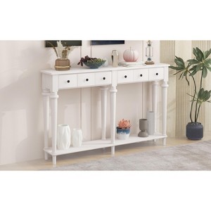 NicBex 4 Drawers Console Table with 1 Open Shelf,Entryway Table with Round Knobs and Versatile Storage,Modern Couch Table for Living Room - 1 of 4