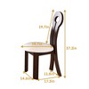 Dining Chairs Set of 2,  PU Leather Solid Wooden Dining Chairs with White Round Cushion for Kitchen Dining Room-Deep Walnut Brown - 3 of 4