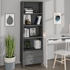vidaXL Dark Gray Highboard HAMAR, Solid Pinewood & MDF, 23.6"x13.8"x70.9" Dimensions, Multiple Shelves and Drawers, Ideal for Storage and Display - 2 of 4