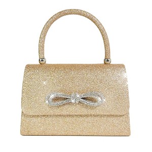 Trisapu Bow Evening Bag Sparkly Clutch Purses for Women  Magnetic Closure Evening Clutch with Sparkly Bow - Perfect for Parties & Dinners main image 1