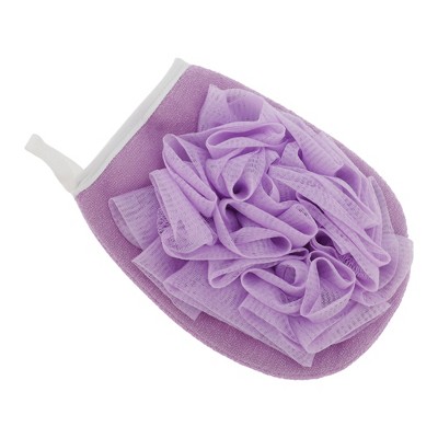 Unique Bargains Double Side Bath Flower Shower Gloves for Bathroom 7.87"x4.92" 1 Pc