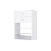 HOMLUX White Short Tower Unit w/2 Shaker Drawers & Shelves for Bedroom Closet Storage Organizer - 2 of 4