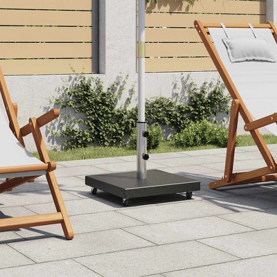vidaXL Parasol Base Black Granite, Stainless Steel Medium
