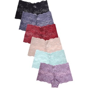 PACK OF 6 SOFRA WOMEN'S FLORAL LACE HIPSTER PANTY (LP9074LH) - 1 of 3