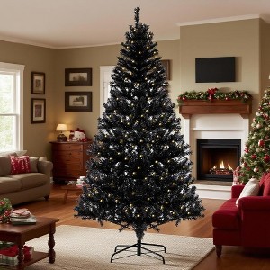 6.5 Ft Prelit Artificial Christmas Tree, with 250 Warm White LED Lights & 818 Branches, Xmas Decoration for Living Room Hallway Office - 1 of 4