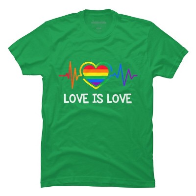 Adult Design By Humans Love is Love Pride Heartbeat By TeeGiver T-Shirt