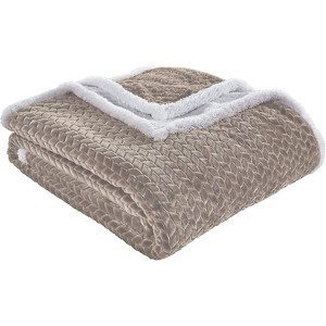 Kate Aurora Ultra Soft & Plush Herringbone Fleece Backing  Sofa Accent Throw Blanket - 50 in. W x 60 in. L - 1 of 4
