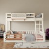 Bellemave Twin XL over Queen Bunk Bed with Ladder and Guardrails, Pegboard and bookshelf, Beige - 3 of 4