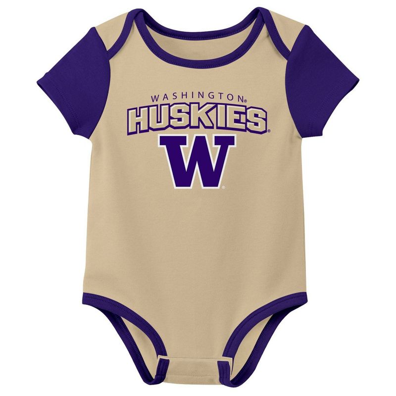NCAA Washington Huskies Infant 3pk Bodysuit, 3 of 5