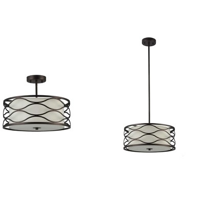 Gwen Transitional 3-Light Oil-Rubbed Bronze Semi-Flush Ceiling Fixture