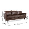 NicBex PU Leather Modular Sectional Sofa Couch Mid-Century Upholstered Sofa with Armrest and Wood Legs for Living Room,Apartment,Dark Brown - 3 of 4