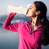 NewHome "34oz Motivational Glass Water Bottle with Time Markers, Straw, Silicone Sleeve & Handle for Gym" White - 4 of 4