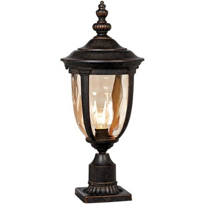 Bellagio Bronze Outdoor Post Light with Champagne Glass