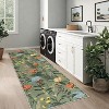 Washable Modern Floral Rug Non Slip Low Pile Rug Soft Throw Floor Cover Foldable Indoor Carpet for Living Room Bedroom Playroom Nursery - 2 of 4