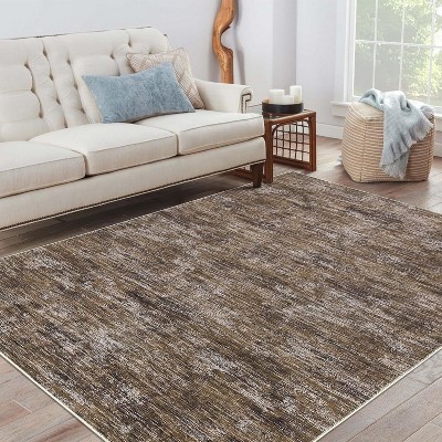 Acekool Modern Washable Area Rug, Soft Non Slip Minimalist Low Pile Carpet for Living Room, Bedroom, Dorm