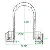 NAYSAYE Planter Garden Arch Arbor Trellis Metal for Climbing Plants Easy Assembly for Indoor Outdoor Garden, Black, 79.5"*19.67"*85.83" - 3 of 4