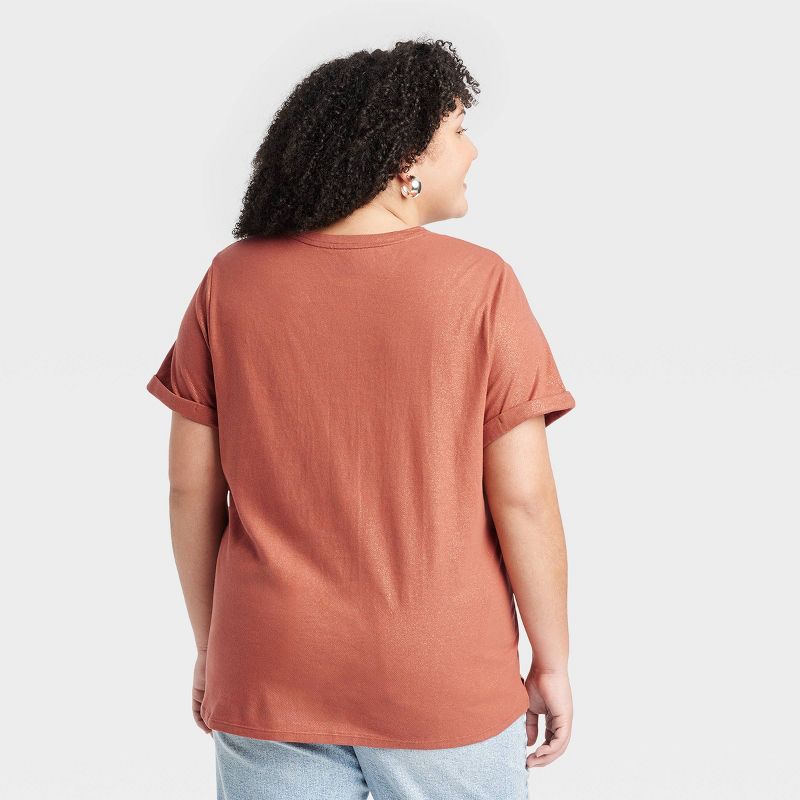 Women's Short Sleeve Rolled Cuff T-Shirt - Ava & Viv™, 2 of 4