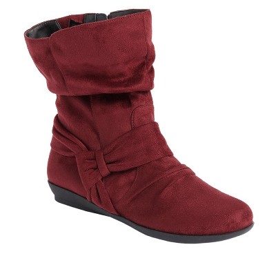 Comfortview Women's Wide Width The Ezra Boot - 10 1/2 M, Burgundy : Target