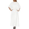 LA LEELA Women's Summer Loungewear Plus Size Caftan Maxi Flowy Home Wear for Women 2X-3X Xmas Snow White_B986 - 4 of 4