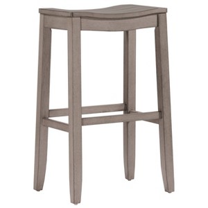 Fiddler Backless 30" NonSwivel Barstool Aged Gray: Coastal Charm, Wood Legs - Hillsdale Furniture - 1 of 4