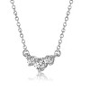 Guili Sophisticated White Gold Plated Three-Stone Chevron Necklace with Lab-Created Moissanite – Elegant and Dazzling Design - 2 of 3