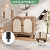 Buffet Cabinet with Storage, Rattan Storage Cabinet with Doors, Adjustable Shelf for Living Room, Hallway - 3 of 4