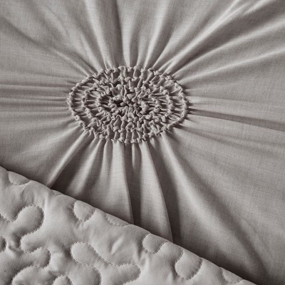 Dark Gray Reversible 6-Piece Daybed Cover Set with Tufted Detailing