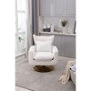 CENGHU Classic Mid-Century 360-degree Swivel Accent Chair, Upholstered Arm Chair for Living Room and Bedroom, White Teddy Fabric - 2 of 4