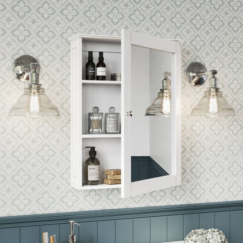 Ashland Bathroom Storage Medicine Cabinet Mirror without Open Shelf White - RiverRidge Home, 3 of 11