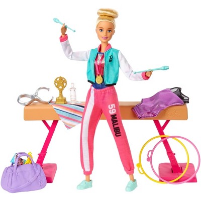 barbie team stacie doll gymnastics playset with accessories