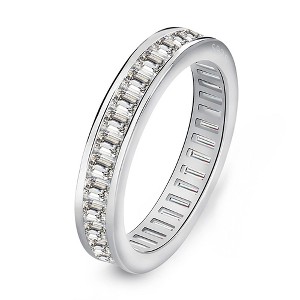 Baguettes Eternity Wedding Band Ring for Women Cubic Zirconia Ginger Lyne Collection - 1 of 4