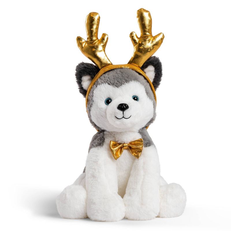 FAO Schwarz Cheers 4 Antlers Husky 12&#34; Stuffed Animal with Removable Wear-and-Share Ears, 6 of 11