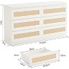 Acekool 6 Drawer Rattan Dresser, Slim Storage Chest for Bedroom, Living Room, Entryway - 2 of 4
