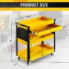 SILVEL 3 Tier Rolling Tool Cart Yellow Black Lockable Drawer 450LBS Heavy Duty Utility Cart with Wheels Garage Workshop Warehouse Repair Shop - 2 of 4