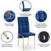 APRILSOUL Velvet High Back Nordic Dining Chair Modern Fabric Chair with Golden Color Legs, Set Of 4 - 4 of 4
