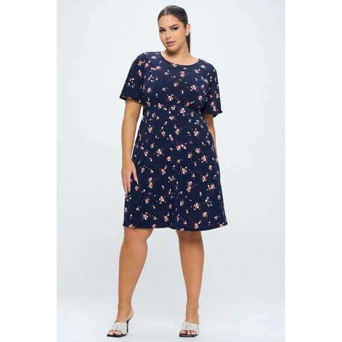 Agnes Orinda Women's Plus Size Cross Back Ruffle Hem Formal Chambray  Dresses Dark Blue 3x : Target