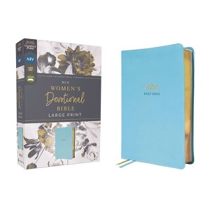 Niv, Women's Devotional Bible (by Women, for Women), Large Print, Leathersoft, Teal, Comfort Print - by  Zondervan (Leather Bound) - 1 of 1