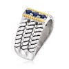 Ross-Simons 0.20 ct. t.w. Sapphire 3-Stone Ring in Sterling Silver With 14kt Yellow Gold - 3 of 4
