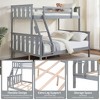 Twin over Full Bunk Bed with Flexible Ladder,Kids Solid Wood Bed Frame,Strong Wooden Slats, Non-Toxic Finishes, No Box Spring Needed,Gray - 3 of 4