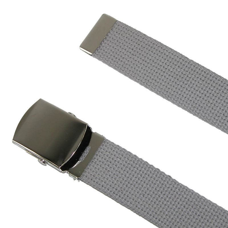 CTM Cotton Adjustable Belt with Nickel Finish Buckle (Pack of 3), 2 of 3