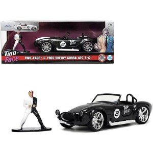 1965 Shelby Cobra 427 S/C #2 Black Metallic and White and Harvey Two-Face Diecast Figure "Batman" 1/32 Diecast Model Car by Jada - 1 of 4