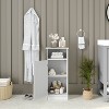 Emma and Oliver Bathroom Storage Cabinet Organizer with Adjustable In-Cabinet Shelf, Magnetic Closure Door, and Upper Open Shelf - 3 of 4
